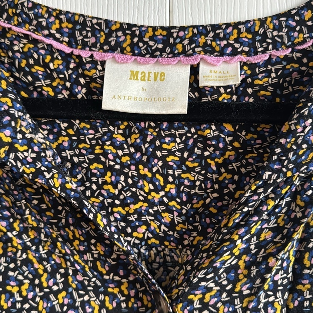 Anthropologie Maeve | Multi Colored Speckled | Button Down Top | size S - Picture 4 of 8